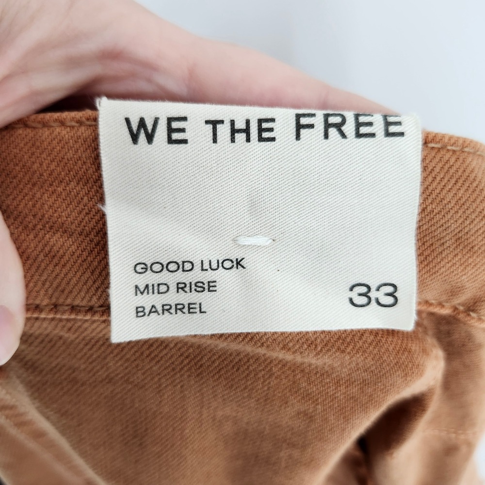 We The Free NWT Good Luck Barrel Jeans Size 33 Ginger Root Earthy Boho Hippie - Picture 9 of 10